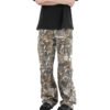Custom Camouflage Multi-Pocket Cargo Jeans - Style 3C65FD Men's camo print stretch denim cargo jeans with multiple pockets
