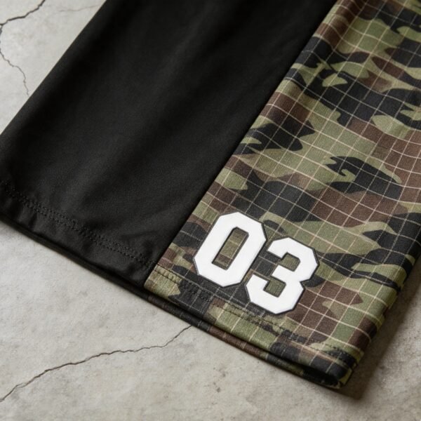 Custom Camouflage Panel Capri Pants - Style 86AE98 - product detail view 2 Custom Camouflage Panel Capri Pants - Style 86AE98 - product detail view 2