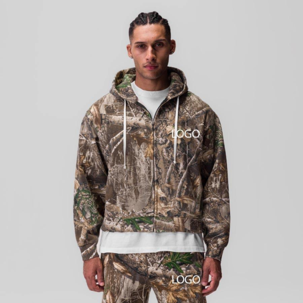 Custom Camouflage Zip Hoodie and Sweatpants Set - VW-0493 - Style 049361 Custom Camouflage Zip Hoodie and Sweatpants Set - VW-0493 - Style 049361