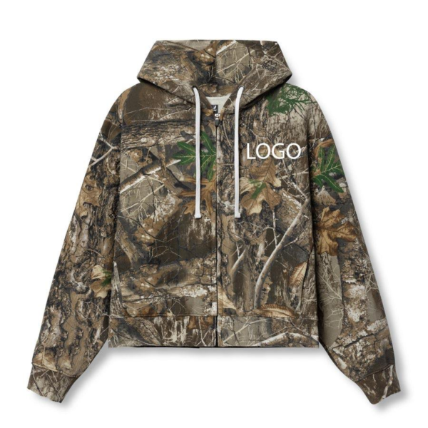 Custom Camouflage Zip Hoodie and Sweatpants Set - VW-0493 - Style 049361 - product detail view 4 Custom Camouflage Zip Hoodie and Sweatpants Set - VW-0493 - Style 049361 - product detail view 4