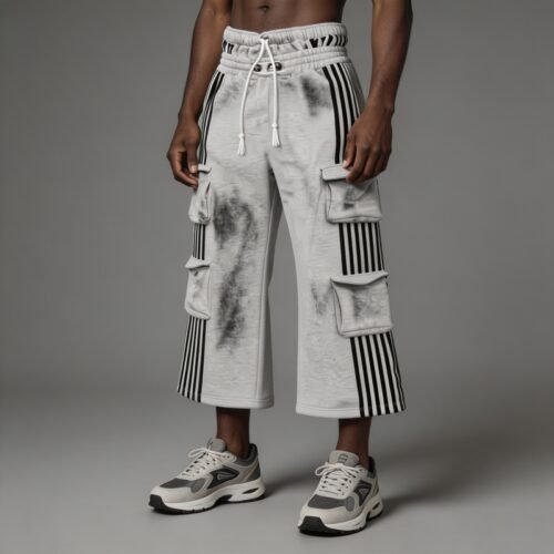 Custom Spray-Dye Stripe Cargo Capri Pants - Style 88D048 Custom Spray-Dye Stripe Cargo Capri Pants - Style 88D048