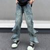 Custom Chain Detail Washed Loose Jeans - Style D9DB2E - product detail view 3 Custom Chain Detail Washed Loose Jeans - Style D9DB2E - product detail view 3