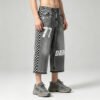 Custom Checker Stripe Distressed Denim Pants 713-04 - Style F9810F - product detail view 4 Custom Checker Stripe Distressed Denim Pants 713-04 - Style F9810F - product detail view 4