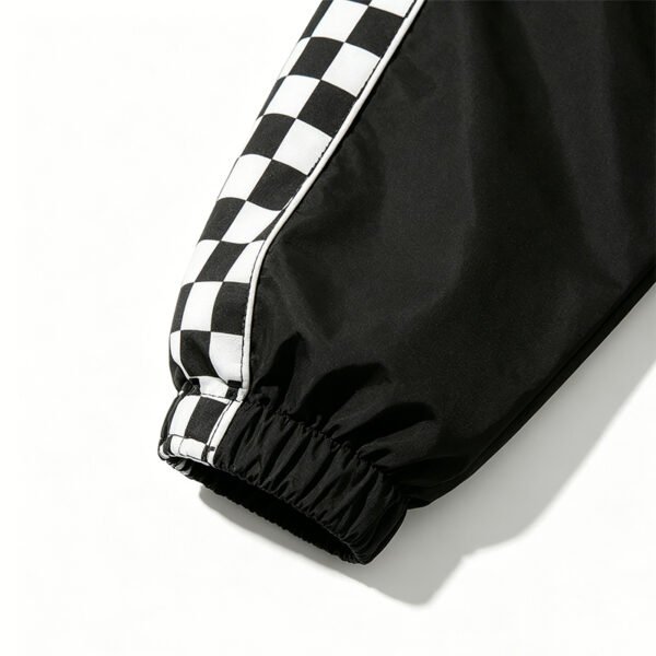 Custom Checkerboard Panel Racing Bomber Jacket - Style 938AFA - product detail view 5
