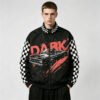 Custom Checkerboard Panel Racing Bomber Jacket - Style 18A844 - product detail view 4