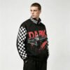 Custom Checkerboard Panel Racing Bomber Jacket - Style 18A844 - product detail view 5
