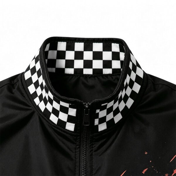 Custom Checkerboard Panel Racing Bomber Jacket - Style 18A844 - product detail view 6