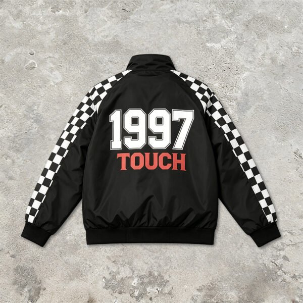 Custom Checkerboard Racing Bomber Jacket - Style B5D0C6 - product detail view 10 Custom Checkerboard Racing Bomber Jacket - Style B5D0C6 - product detail view 10