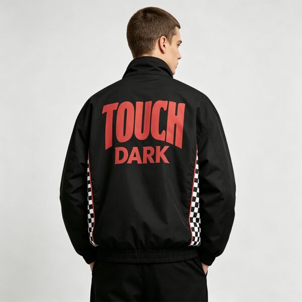 Custom Checkerboard Racing Panel Bomber Jacket - Style 59B972 - product detail view 3