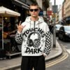 Custom Checkerboard Sleeve Half-Zip Hooded Jacket - Style 272FC8 - product detail view 4 Custom Checkerboard Sleeve Half-Zip Hooded Jacket - Style 272FC8 - product detail view 4