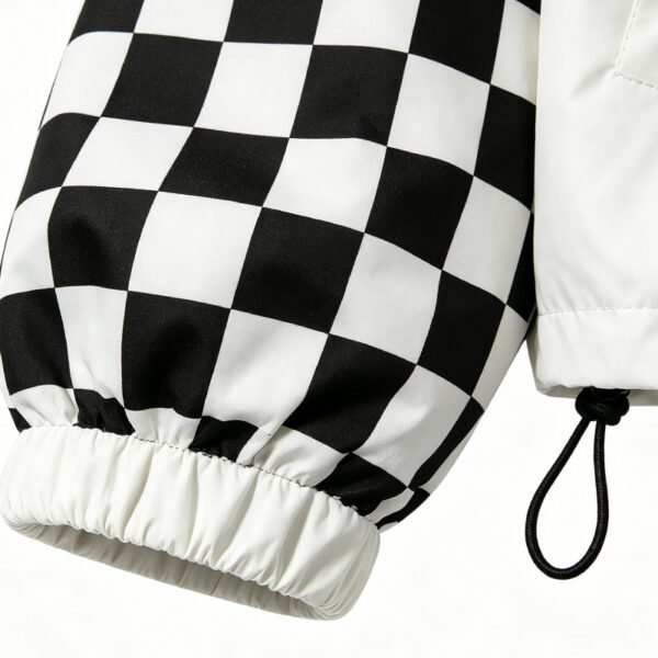Custom Checkerboard Sleeve Half-Zip Hooded Jacket - Style 272FC8 - product detail view 8 Custom Checkerboard Sleeve Half-Zip Hooded Jacket - Style 272FC8 - product detail view 8