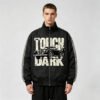 Custom Checkerboard Sleeve Racing Bomber Jacket - Style A66ACA - product detail view 2