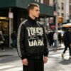 Custom Checkerboard Sleeve Racing Bomber Jacket - Style A66ACA - product detail view 6