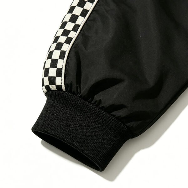 Custom Checkerboard Sleeve Racing Bomber Jacket - Style A66ACA - product detail view 8
