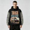 Custom Checkerboard Sleeve Graphic Half-Zip Windbreaker 98C5A6B099744FAD - Style 98C5A6 - product detail view 3 Custom Checkerboard Sleeve Graphic Half-Zip Windbreaker 98C5A6B099744FAD - Style 98C5A6 - product detail view 3
