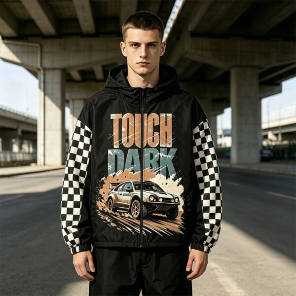 Custom Checkerboard Sleeve Graphic Half-Zip Windbreaker 98C5A6B099744FAD - Style 98C5A6 - product detail view 6 Custom Checkerboard Sleeve Graphic Half-Zip Windbreaker 98C5A6B099744FAD - Style 98C5A6 - product detail view 6
