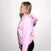 Custom Pink Chenille Patch Pullover Hoodie | - Style B12C54 - product detail view 5 Custom Pink Chenille Patch Pullover Hoodie | - Style B12C54 - product detail view 5
