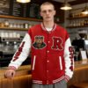 Custom Contrast Sleeve Chenille Varsity Jacket - Style 67CD4A
