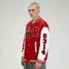 Custom Contrast Sleeve Chenille Varsity Jacket - Style 67CD4A - product detail view 4