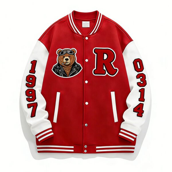 Custom Contrast Sleeve Chenille Varsity Jacket - Style 67CD4A - product detail view 9