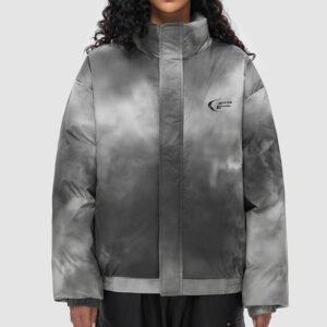 Custom Cloud-Dyed Stand Collar Puffer Jacket - Style 097560