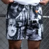 Custom Monochrome Collage Fleece Shorts - Style BB0614