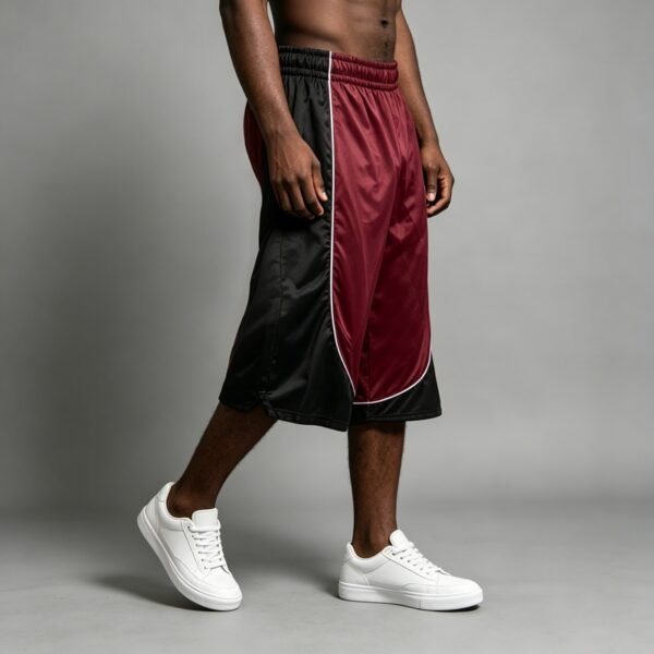 Custom Color-Block Piped Basketball Capri Pants | - Style A7BD25 - product detail view 6 Custom Color-Block Piped Basketball Capri Pants | - Style A7BD25 - product detail view 6
