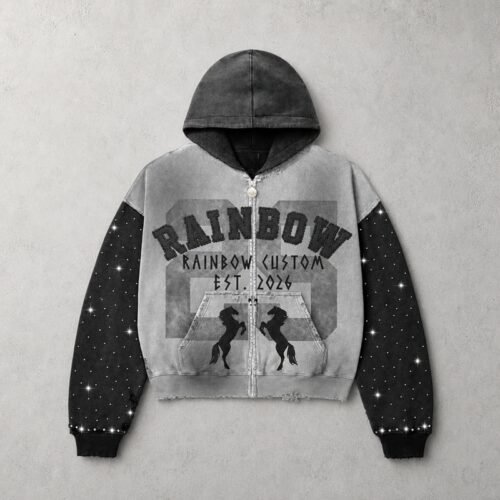 Custom Color-Block Boxy Graphic Hoodie - VW-EACE - Style EACE04