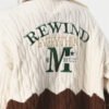 Custom Women's Color-Block Cable Knit Cardigan - Style 5DCF58 - product detail view 7 Custom Women's Color-Block Cable Knit Cardigan - Style 5DCF58 - product detail view 7
