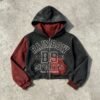 Custom Distressed Color-Block Cropped Zip Hoodie | - Style B010D8 - product detail view 10 Custom Distressed Color-Block Cropped Zip Hoodie | - Style B010D8 - product detail view 10