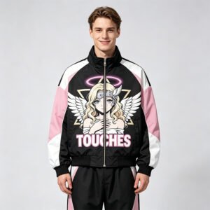 Custom Color-Block Graphic Bomber Jacket - Style 909A25