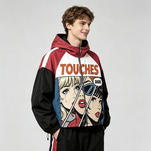 Custom Pop-Art Color-Block Hooded Jacket | - Style C44699