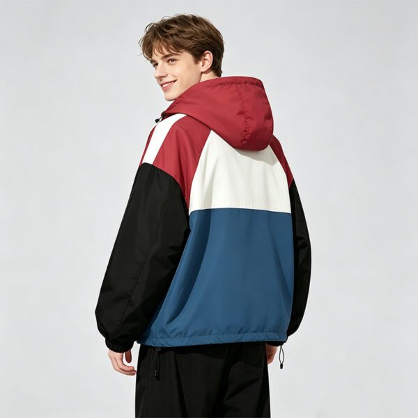 Custom Pop-Art Color-Block Hooded Jacket | - Style C44699 - product detail view 3