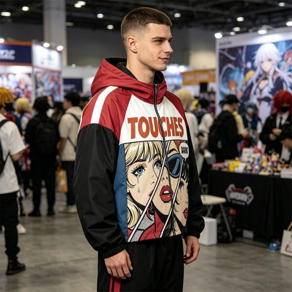 Custom Pop-Art Color-Block Hooded Jacket | - Style C44699 - product detail view 5