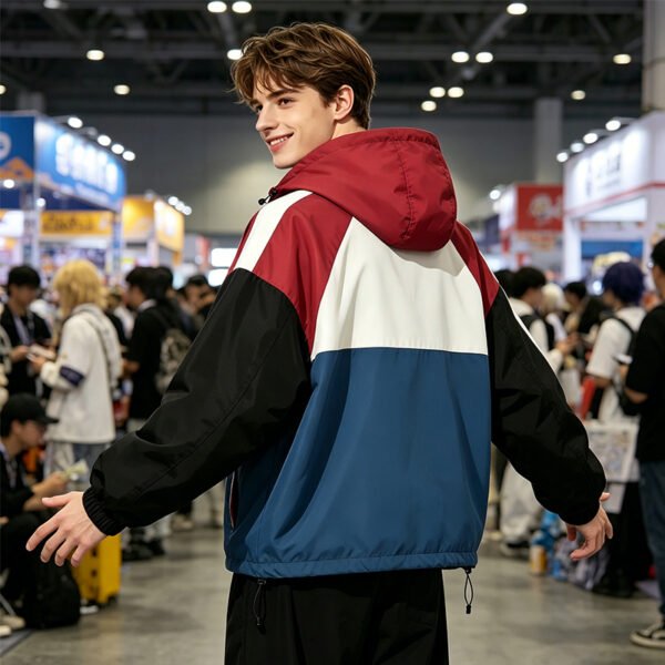 Custom Pop-Art Color-Block Hooded Jacket | - Style C44699 - product detail view 6
