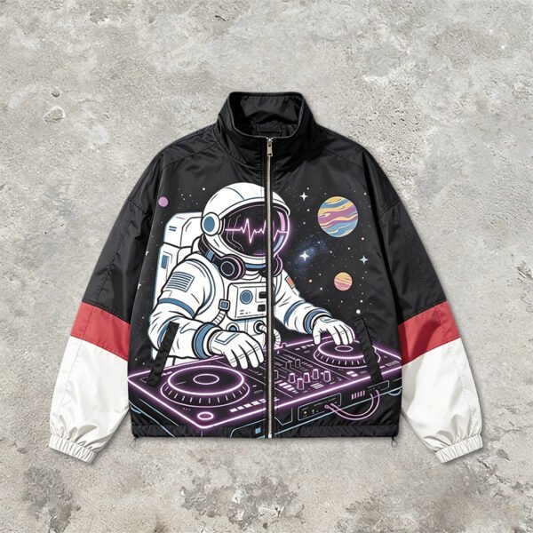 Custom Color-Block Graphic Stand-Collar Jacket - Style 1F4F11 - product detail view 10 Custom Color-Block Graphic Stand-Collar Jacket - Style 1F4F11 - product detail view 10
