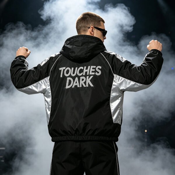 Custom Black Silver Color-Block Hooded Jacket - Style DB7479 - product detail view 6