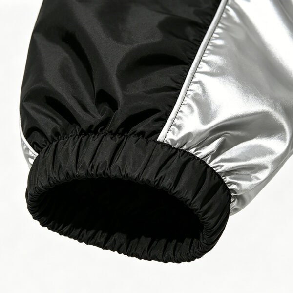 Custom Black Silver Color-Block Hooded Jacket - Style DB7479 - product detail view 7