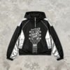 Custom Black Silver Color-Block Hooded Jacket - Style DB7479 - product detail view 9