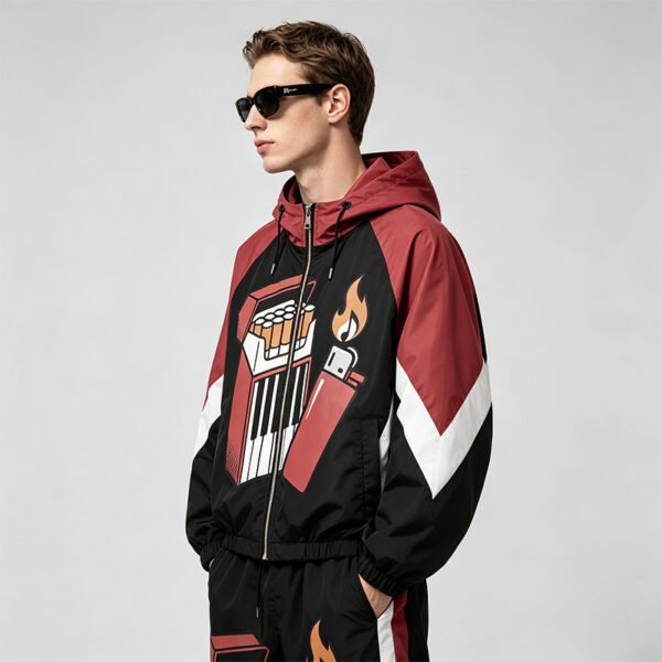Custom Color-Block Hooded Graphic Jacket - Style 7C94DA - product detail view 2 Custom Color-Block Hooded Graphic Jacket - Style 7C94DA - product detail view 2
