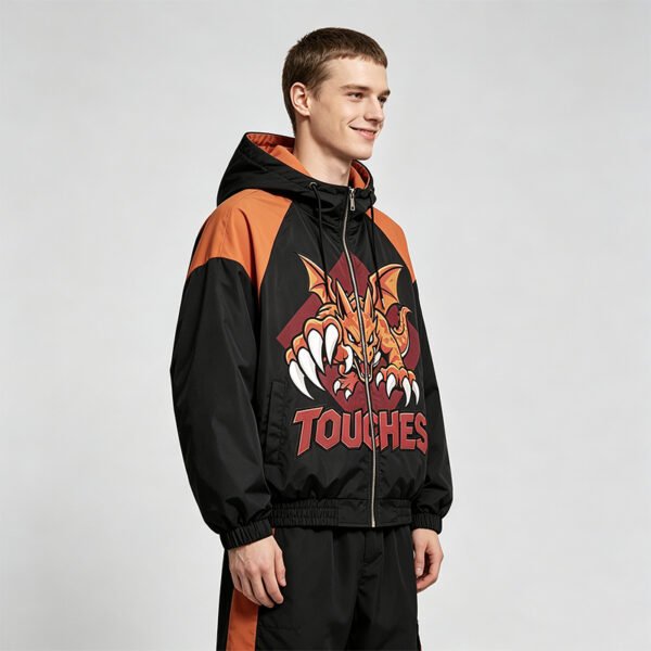 Custom Color-Block Graphic Hooded Jacket - Style 2D53E4