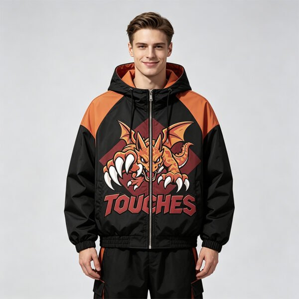 Custom Color-Block Graphic Hooded Jacket - Style 2D53E4 - product detail view 2