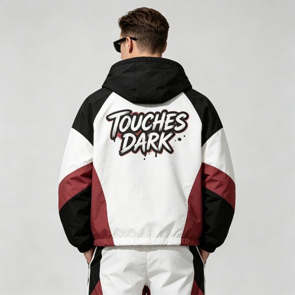Custom Color-Block Hooded Street Jacket - Style 6AF8F3 - product detail view 9 Custom Color-Block Hooded Street Jacket - Style 6AF8F3 - product detail view 9