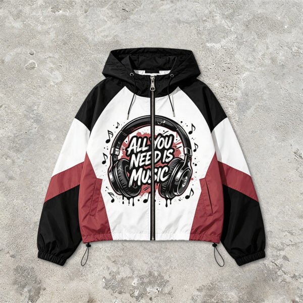 Custom Color-Block Hooded Street Jacket - Style 6AF8F3 - product detail view 10 Custom Color-Block Hooded Street Jacket - Style 6AF8F3 - product detail view 10