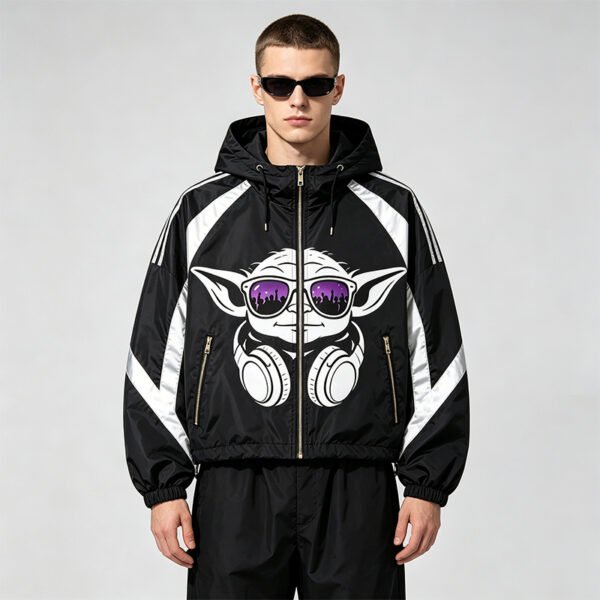 Custom Color-Block Hooded Track Jacket - Style C6FA70 - product detail view 9