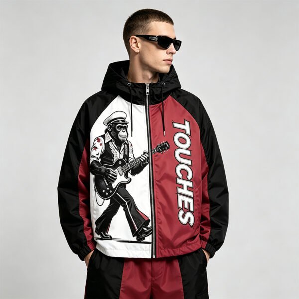 Custom Color-Block Hooded Graphic Zip Jacket - Style E67C7D