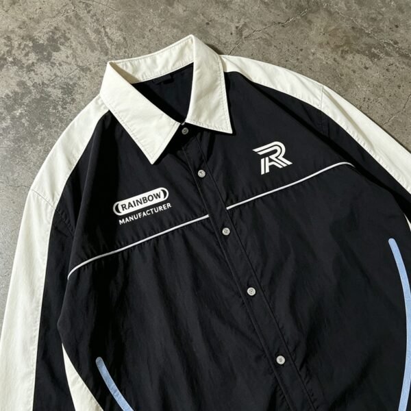 Custom Color-Blocked Nylon Woven Button-Up Shirt - Style E24105 - product detail view 5 Custom Color-Blocked Nylon Woven Button-Up Shirt - Style E24105 - product detail view 5