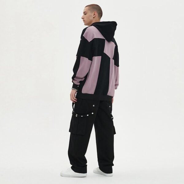 Custom Irregular Color-Block Patchwork Pullover Hoodie - Style 6783C1 - product detail view 2 Custom Irregular Color-Block Patchwork Pullover Hoodie - Style 6783C1 - product detail view 2