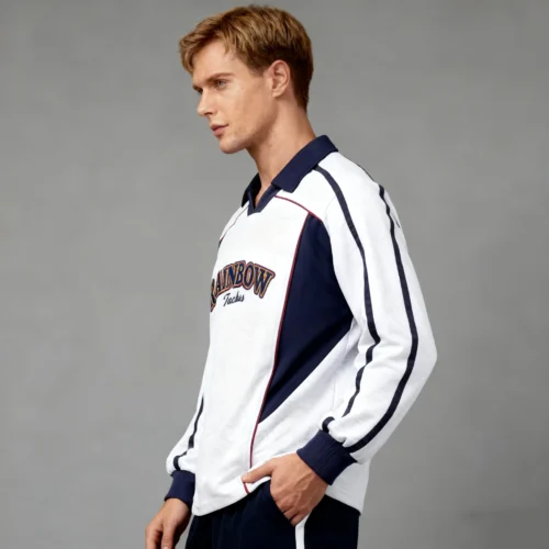 Custom Color Block Polo Sweatshirt | VW-D3A21E - Style D3A21E Custom Color Block Polo Sweatshirt | VW-D3A21E - Style D3A21E