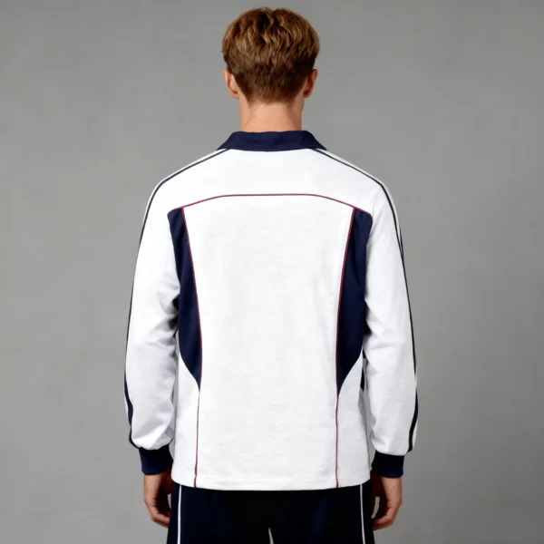 Custom Color Block Polo Sweatshirt | VW-D3A21E - Style D3A21E - product detail view 2